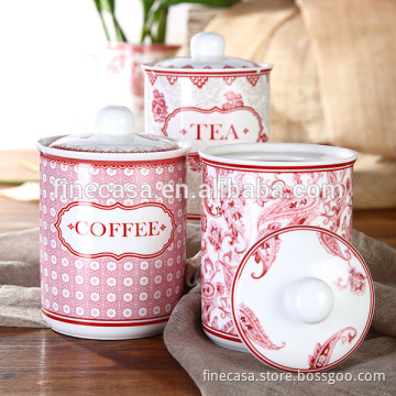 800CC Elegant Fine Ceramic Canister with Cover